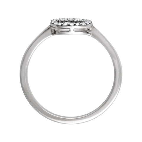 14k White Gold 1/10 CTW Diamond Circle Ring, Size 7