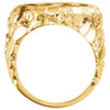 10k Yellow Gold 17.8mm Gents Nugget Coin Ring, Size 10