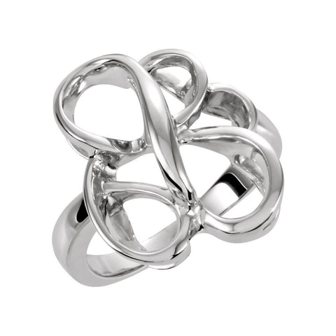 14k White Gold Metal Fashion Ring , Size 6