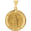 18.25 mm Hollow Round St. Jude Thaddeus Medal in 14K White Gold