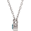 14k White Gold Aquamarine Bezel 16" Necklace