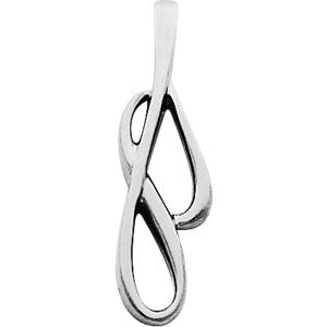 14k White Gold Freeform Pendant