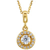 1/4 CTTW Halo-Styled Pendant for Round Center in 14k Yellow Gold ( 18.00-Inch )