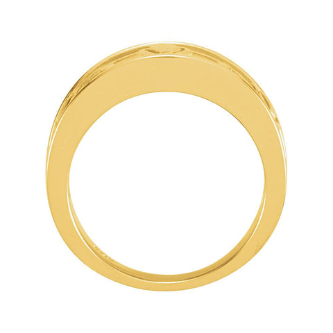 14k Yellow Gold 8mm Ladies Claddagh Band, Size 7