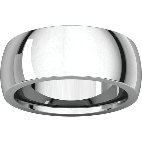 14k White Gold 10mm Heavy Comfort Fit Band, Size 9.5