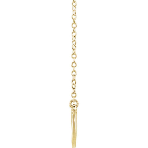 14k Yellow Gold Curved 19.9" Bar Necklace
