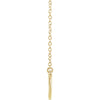 14k Yellow Gold Curved 19.9" Bar Necklace
