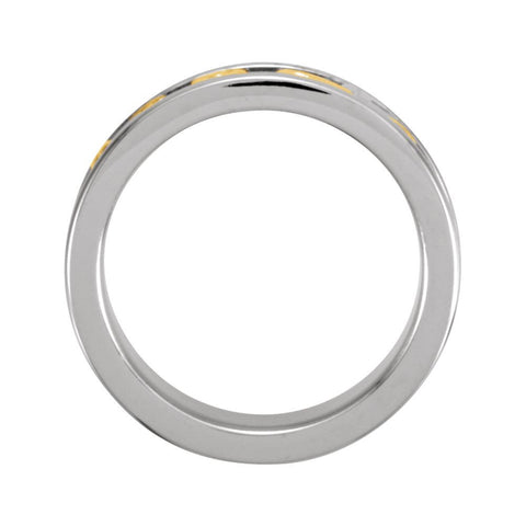 14K White/14k Yellow Gold Etruscan-Inspired Band, Size 5.5