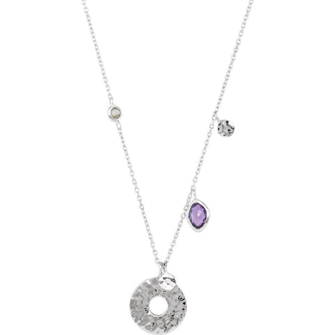 Sterling Silver Amethyst & Labradorite 17.5" Necklace