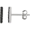 14k White Gold 1/10 ctw. Black Diamond Bar Earrings