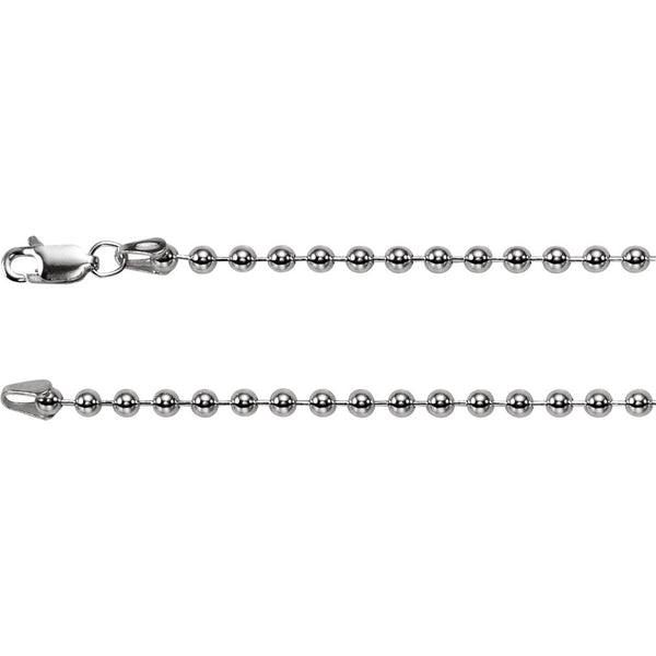 Sterling Silver 3mm Bead 16" Chain