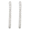 14k White Gold 2 CTW Diamond Inside/Outside Hoop Earrings