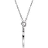 14k White Gold Circle 16" Necklace