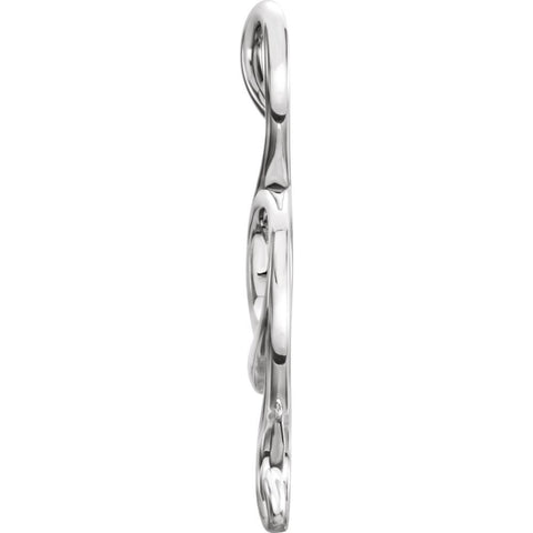 14k White Gold Freeform Pendant