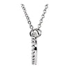 14k White Gold 1/6 CTW Diamond Horizontal Oval 16" Necklace