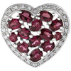 14K White Gold Brazilian Garnet & 1/10 CTW Diamond Pendant