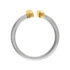 14K White & Yellow Gold Vertical Bar Ring, Size 7