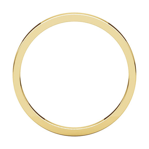 10k Yellow Gold 2mm Flat Band, Size 8.5