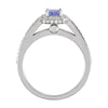 14k White Gold Tanzanite & 1/4 CTW Diamond Engagement Ring, Size 7