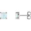 14k White Gold Opal Earrings