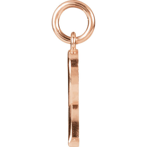 14k Rose Gold Breast Cancer Awareness Ribbon Charm with Jump Ring