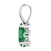 14k White Gold Chatham® Lab-Grown Emerald Pendant