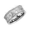Leaf Design Band in 14k White Gold ( Size 6 )