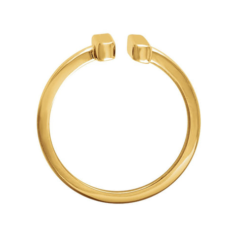 14k Yellow Gold Vertical Bar Ring, Size 7
