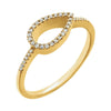 14k Yellow Gold 1/10 ctw. Diamond Geometric Ring, Size 7