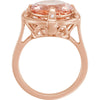 14k Rose Gold Morganite & .025 CTW Diamond Ring, Size 7