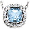 14K White Gold Sky Blue Topaz & 0.04 CTW Diamond 16-Inch Necklace