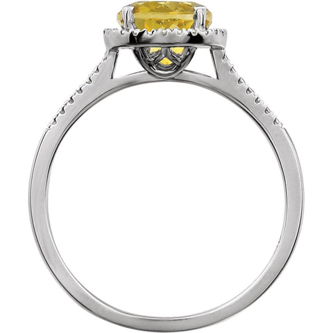 Sterling Silver Citrine & .01 CTW Diamond Ring