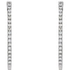 14k White Gold 1/2 CTW Diamond Hoop Earrings