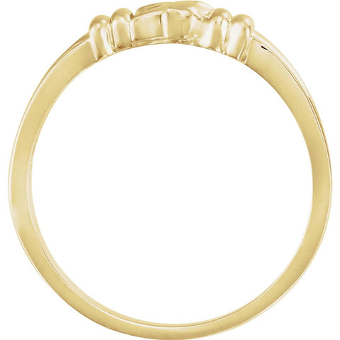10k Yellow Gold Holy Spirit Chastity Ring, Size 6