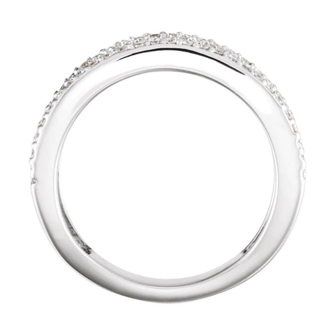 14k White Gold 3/4 CTW Diamond Anniversary Band, Size 7