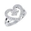 0.07 CTTW Diamond Heart Design Ring in Sterling Silver (Size 7 )