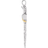 14K Yellow & White Nail Cross Pendant