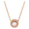14k Rose Gold 1/10 ctw. Diamond Beaded Slide Necklace