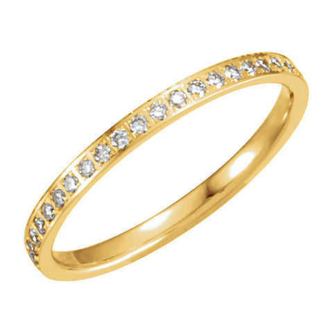 14k Yellow Gold 3/8 CTW Diamond Eternity Band Size 5