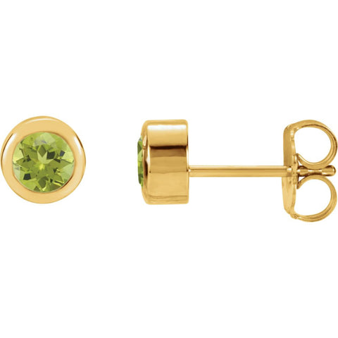 14k Yellow Gold Peridot Earrings