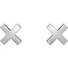 14k White Gold "X" Earrings
