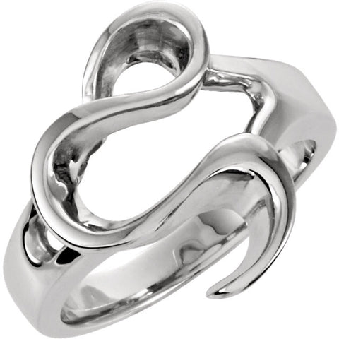 14k White Gold Freeform Ring, Size 6