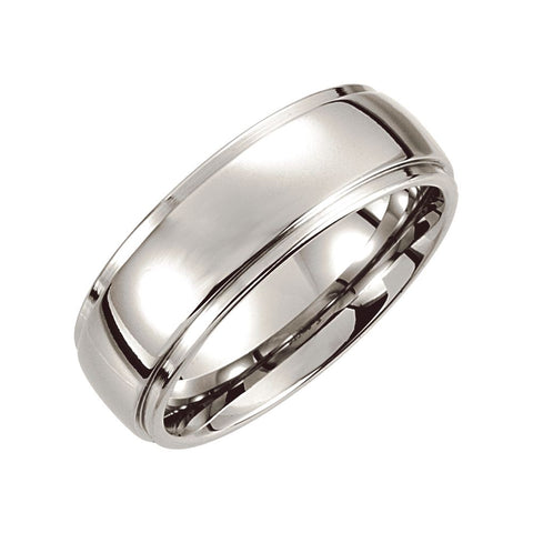 Cobalt 8mm Ridged Slightly Domed Band Size 9