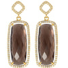 14k Yellow Gold Smoky Quartz & 3/4 CTW Diamond Earrings
