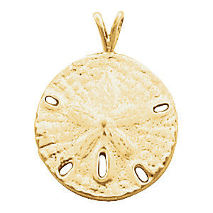 14k White Gold Sand Dollar Pendant
