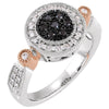 1/4 CTTW Two-Tone Black and White Diamond Ring in 14K White and Rose Gold ( Size 6 )