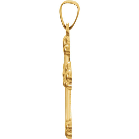 14k Yellow Gold Hollow Cross Pendant
