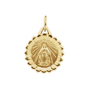 14k Yellow Gold 13x11mm Miraculous Medal