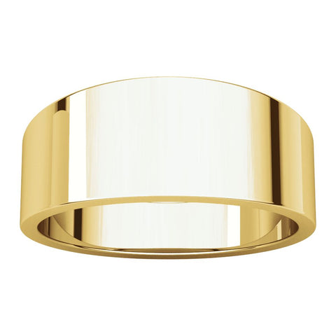 14k Yellow Gold 8mm Flat Tapered Band, Size 6