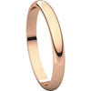 14k Rose Gold 2.5mm Half Round Band, Size 8.5